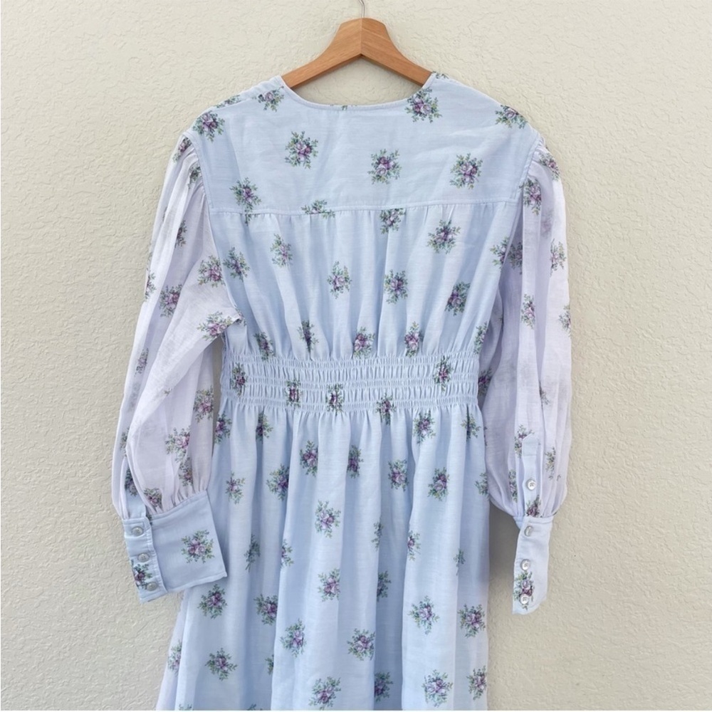 GANNI Light Blue Floral Midi Dress - Picture 12 of 13